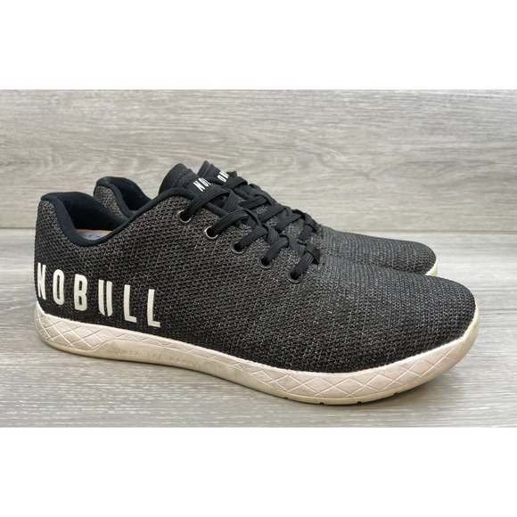 NoBull Men's Black Mesh Trainers 11.5 Crossfit Gym Shoes Minimalist Lifting